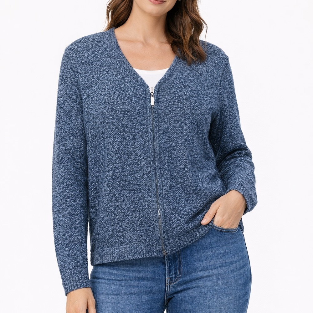 Liz Claiborne vintage Blue Cardigan cardigan with Zip Front MP